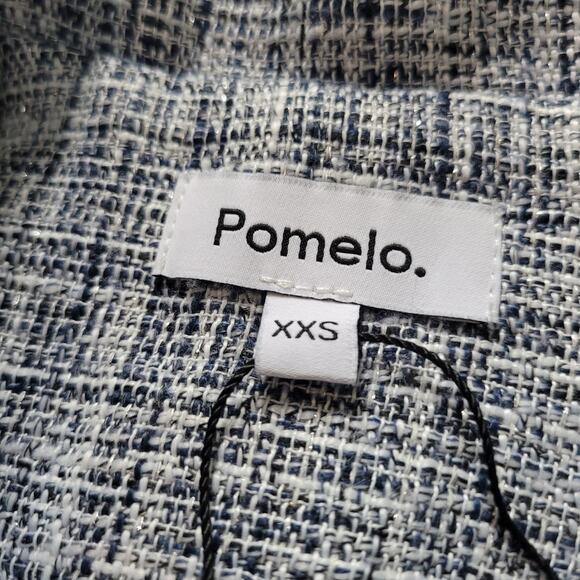 Pomelo Size XXS Tweed Double Breasted Mini Dress Gray Gold Buttons - Picture 7 of 9